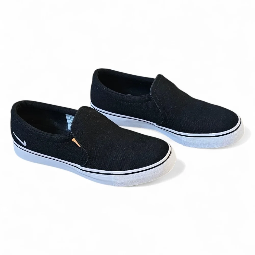 Nike Check Solarsoft Slip-On Sneakers – Black Canvas – Women's Size 8.5
